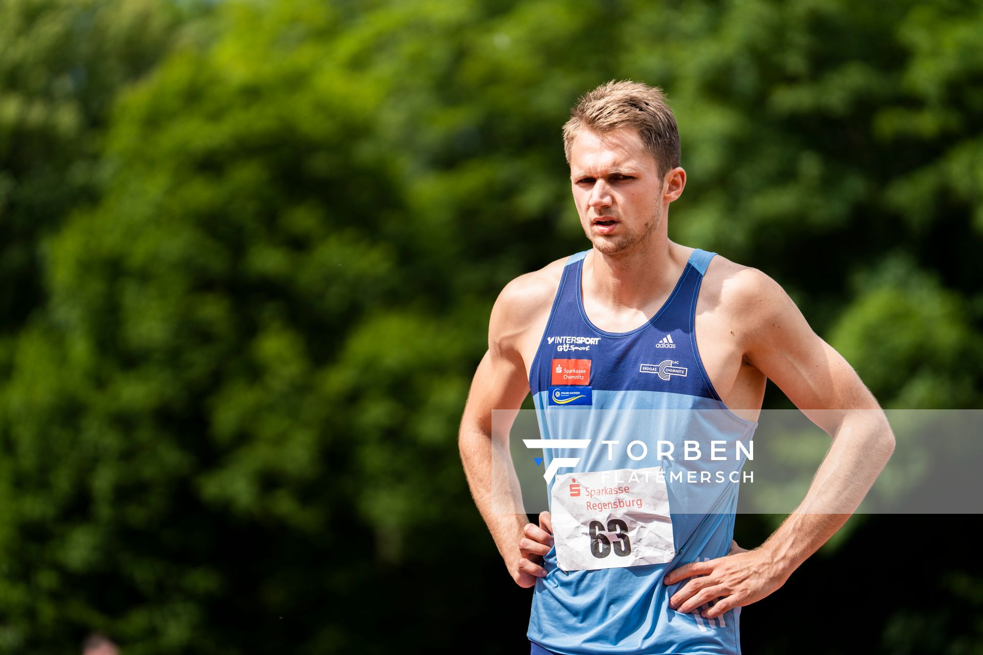 Marvin Schlegel (LAC Erdgas Chemnitz) ueber 400m am 04.06.2022 waehrend der Sparkassen Gala in Regensburg